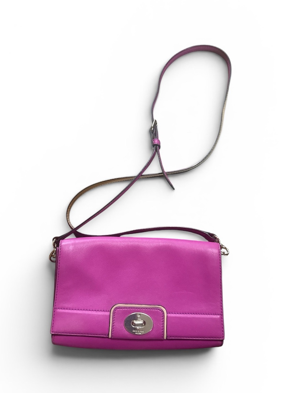 kate spade Hot Pink Leather Crossbody Bag with Turn-Lock - Picture 3 of 13